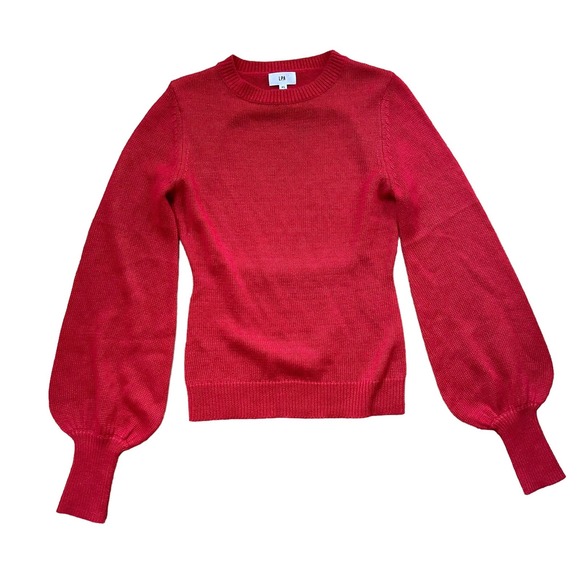 LPA Sweaters - LPA Open Back Balloon Sleeve Red Sweater Women’s Size XS